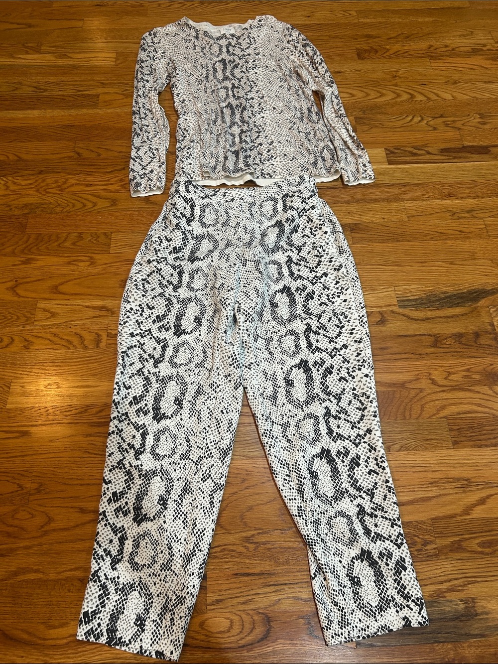 J. Crew Black & White Snake-Print Sweater and Pants